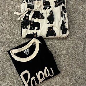 Lazy One Men's Black & Cream Bear Pajama Set